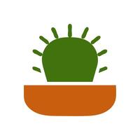 planta icono sólido marrón verde color símbolo ilustración. vector