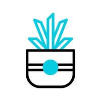 Plant icon duotone black blue colour symbol illustration. vector