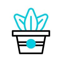 Plant icon duotone black blue colour symbol illustration. vector