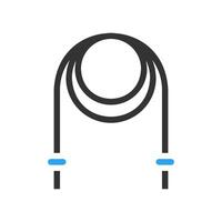 Jump rope icon solid blue black colour sport symbol illustration. vector