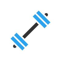 Dumbbell icon solid blue black colour sport symbol illustration. vector