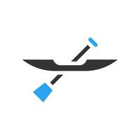 Canoe icon solid blue black colour sport symbol illustration. vector