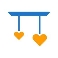 Decoration love icon solid blue orange style valentine illustration symbol perfect. vector