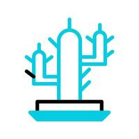 Plant icon duotone black blue colour symbol illustration. vector