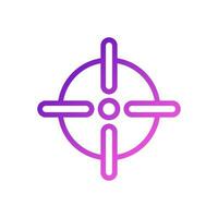 objetivo icono degradado púrpura rosado color militar símbolo Perfecto. vector