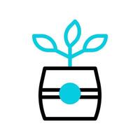 Plant icon duotone black blue colour symbol illustration. vector