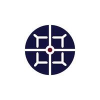 Target icon solid maroon navy colour military symbol perfect. vector