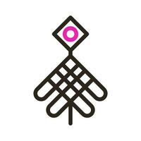 decoración icono duocolor rosado negro color chino nuevo año símbolo Perfecto. vector