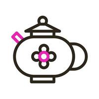 Teapot icon duocolor pink black colour chinese new year symbol perfect. vector