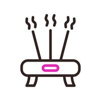 Incense icon duocolor pink black colour chinese new year symbol perfect. vector