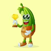 Cute cucumber characters playing basketball vector