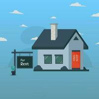House with board for rent design vector illustration