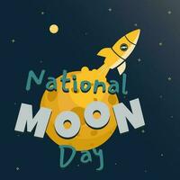 nacional Luna día niños tema concepto diseño vector
