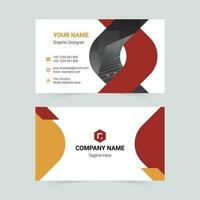 Red and orange simple business card vector