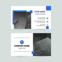 Blue gradient business card template vector