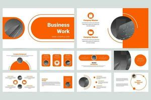 Modern business work slide presentation template vector