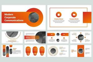 Modern business company promotion slide presentation template vector