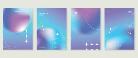 Gradient banner design background. Abstract gradient graphic with circle, sparkle, galaxy, lines. Futuristic business cards collection illustration for flyer, brochure, invitation, social media. vector