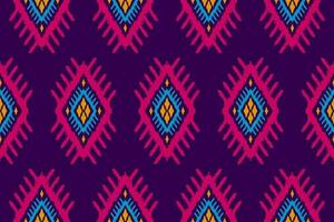 patrón étnico ikat sin costuras en tribal. estampado de adornos étnicos geométricos aztecas. estilo de patrón ikat. vector