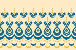 Ethnic ikat seamless pattern in tribal. Aztec geometric ethnic ornament print. Ikat pattern style. vector