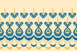 Ethnic ikat seamless pattern in tribal. Aztec geometric ethnic ornament print. Ikat pattern style. vector