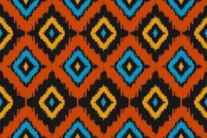 patrón étnico ikat sin costuras en tribal. estampado de adornos étnicos geométricos aztecas. estilo de patrón ikat. vector