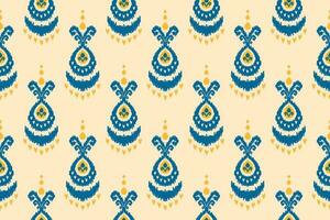 Fabric ikat pattern art. Ethnic seamless pattern traditional. American, Mexican style. vector