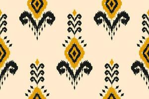 patrón étnico ikat sin costuras en tribal. estampado de adornos étnicos geométricos aztecas. estilo de patrón ikat. vector