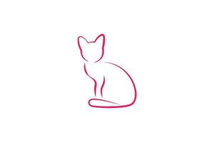 gato logo diseño,línea logo vector