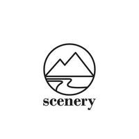 Mountain nature logo with minimalistic design,nature illustration vector