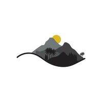 Forest and mountains illustration with minimalistic design. vector