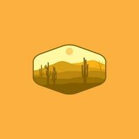 Vector illustration of a desert in a minimalistic design.