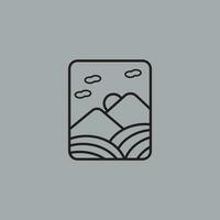 mountain illustration with minimalistic design vector