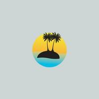 Vector illustration of a beach in a minimalistic design.