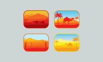 Vector illustration of a desert in a minimalistic design.