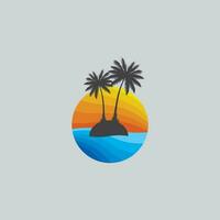 Vector illustration of a beach in a minimalistic design.