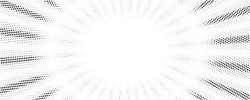 Sun rays halftone background. White and grey radial abstract comic pattern. Vector explosion abstract lines backdrop