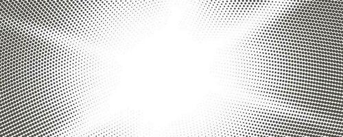 Sun rays halftone background. White and grey radial abstract comic pattern. Vector explosion abstract manga backdrop