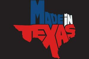 hecho en Texas diseño en el forma de Texas mapa vector