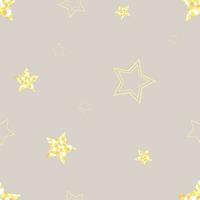 Shining stars, seamless pastel pattern. Starry endless background, repeating print for decoration. Night sky with glowing sparkles texture design. Flat vector illustration for wallpaper, package