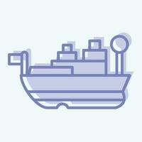 Icon USS Missouri. related to Hawaii symbol. two tone style. simple design editable. vector