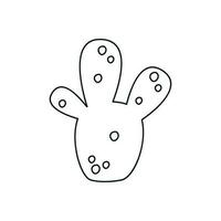 Hand drawn linear vector illustration of a cactus