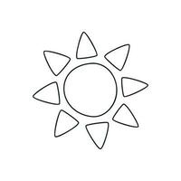 Hand drawn linear vector illustration of sun