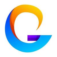 colorful letter G gradient logo design vector