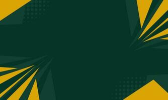 Modern green geometric background with yellow random shapes vector