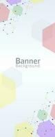 Banner abstract background with colorful geometric shapes and hexagon pattern. Suitable for roll up banner template, medical banner background vector