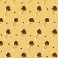 Chocolate ice cream pattern background vector