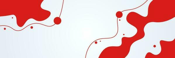 Red and white abstract background composition of amorphous forms and lines. Suitable for social network vector