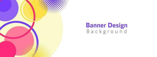 Banner background with colorful geometric and halftone vector