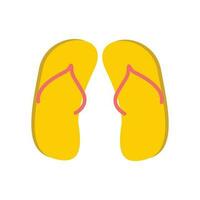 Flat color Flip flops icon Vector illustration isolated on white background
